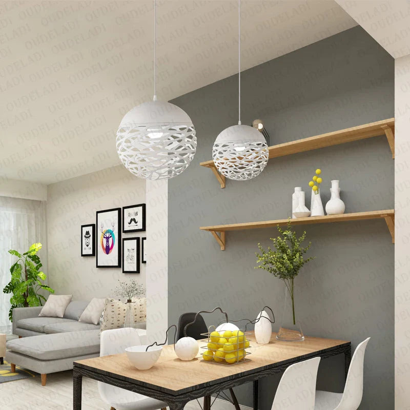 Afralia™ Round Ball Chandelier: Vintage Nordic Loft Pendant Light for Home Decor