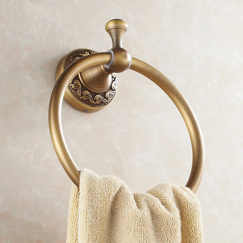 Afralia™ Euro Style Antique Bronze Towel Ring - Classic Bathroom Accessories