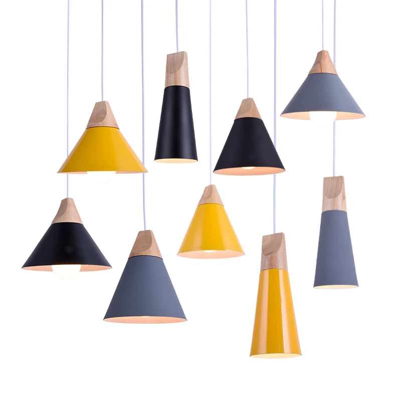 Afralia™ Modern Wood Pendant Lights LED Hanglamp For Bar Restaurant Home Decoration