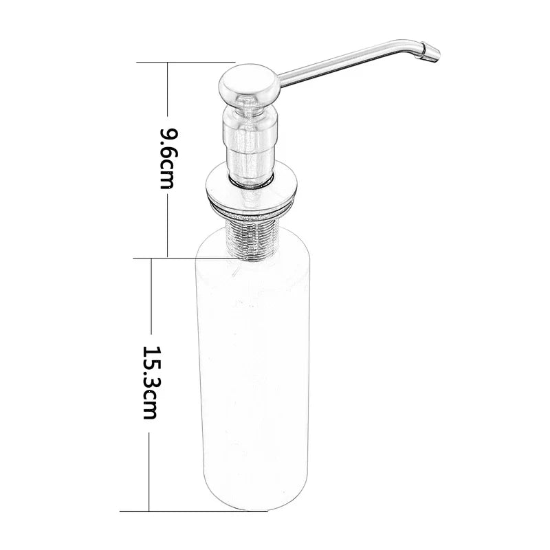 Afralia™ Chrome Polished Kitchen Soap Dispenser 220ML - Brass Liquid Dispenser