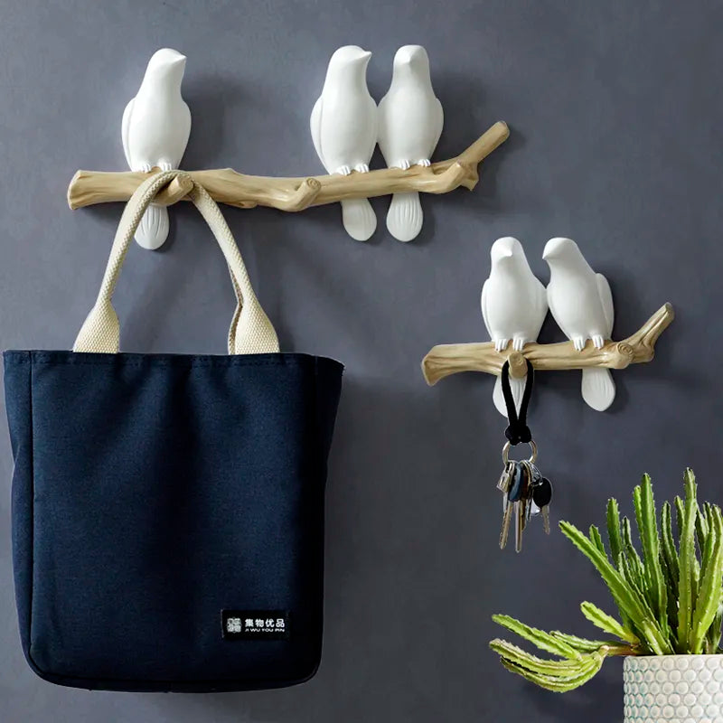 Afralia™ Bird Resin Hanger: Living Room Coat Towel Hat Holder and Kitchen Hook