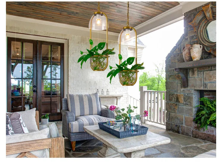 Afralia™ Modern Plant Pot Pendant Light - American Style Living Room Decor