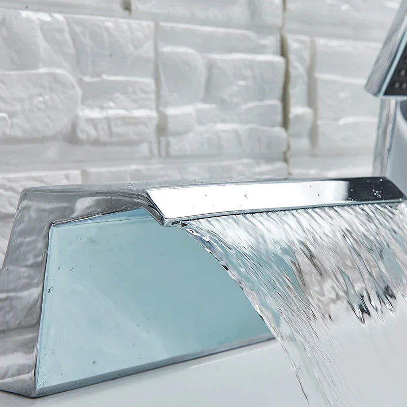 Afralia™ Waterfall Bathtub Faucet Single Handle Handheld Tub Mixer Taps Chrome