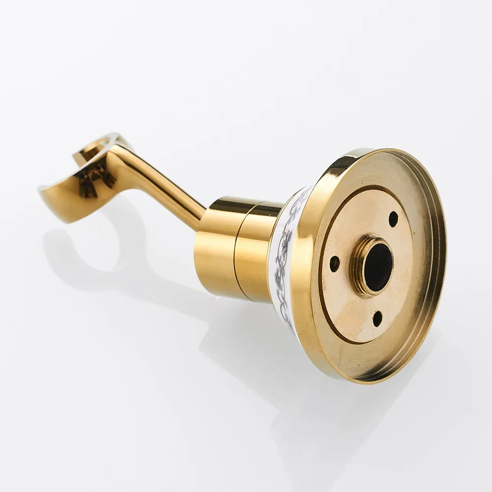 Afralia™ Gold Brass Swivel Handheld Shower Holder Mounting Bracket for Bathroom Accessories