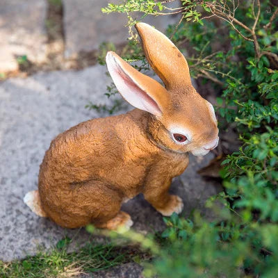 Afralia™ Resin Rabbit Garden Sculpture décor for Outdoor Patio and Home Landscape