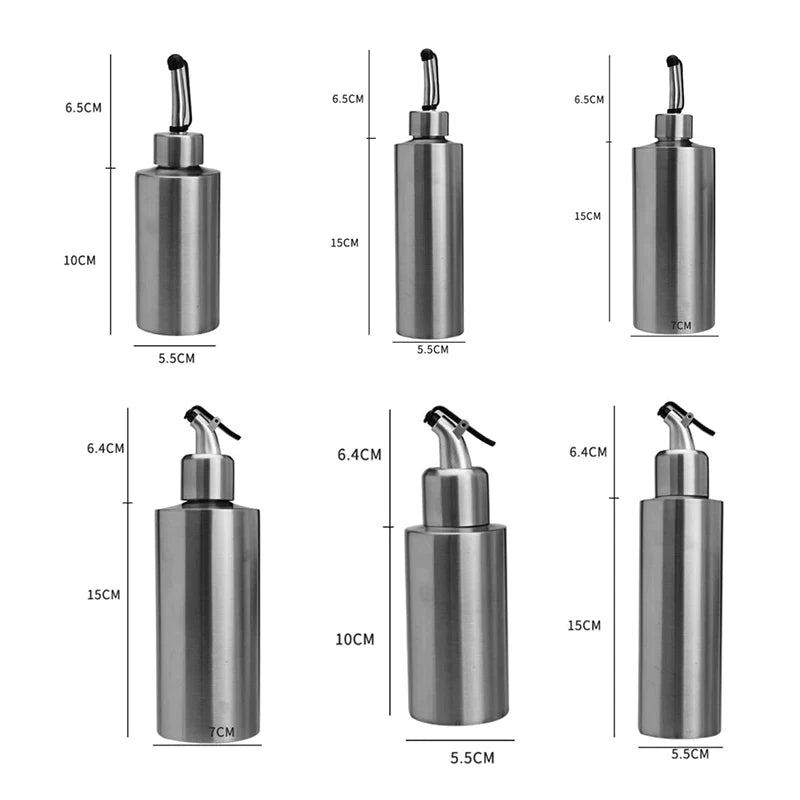 Afralia™ Stainless Steel Seasoning Container Oil Pot Vinegar Soy Sauce Bottle