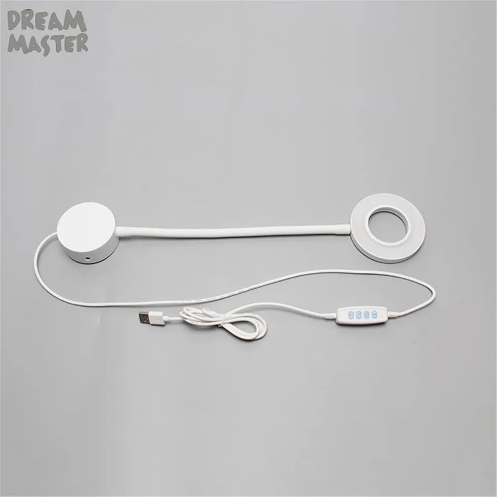 Afralia™ Dimmable LED Wall Lamp for Bedside Reading, USB Powered, Gooseneck Bedroom Light