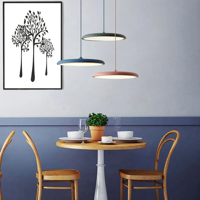 Afralia™ Macaron Acrylic UFO Pendant Lights for Restaurant Cafe Hotel Bedroom