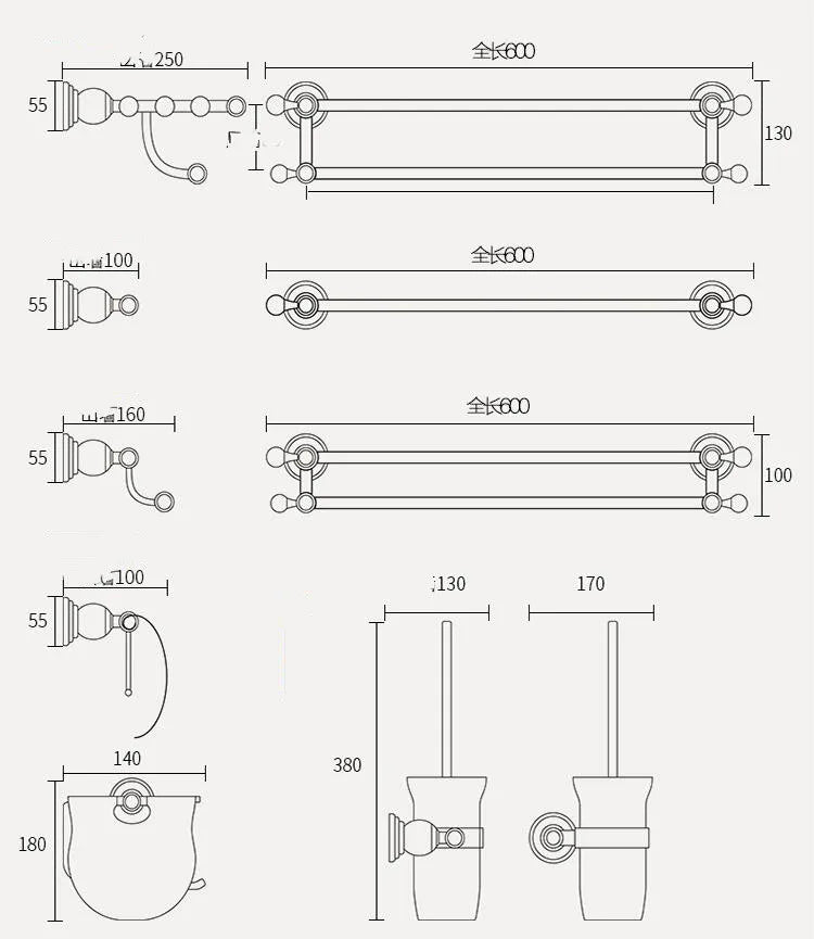 Afralia™ Bathroom Accessories Set: Gold Finish Paper Holder, Towel Bar, Soap Holder, Towel Rack & More