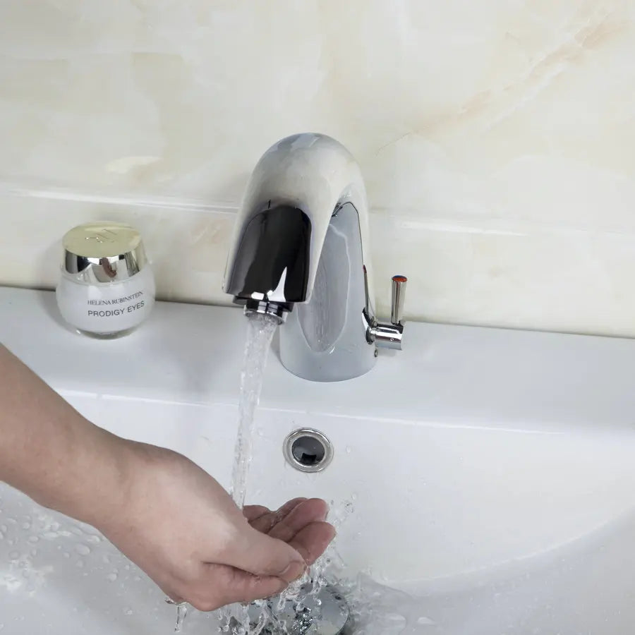 Afralia™ Touch-Free Sensor Brass Basin Faucet for Bathroom Sink