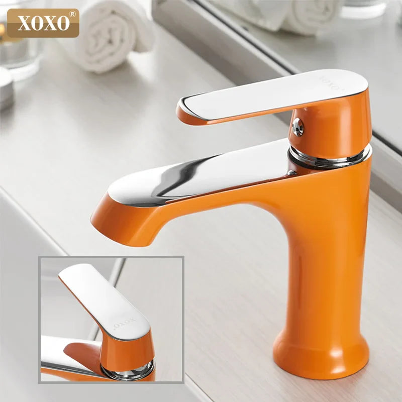 Afralia™ Bronze Green Fashion Basin Faucet, Single Hole Bathroom Mixer, Hot and Cold Water