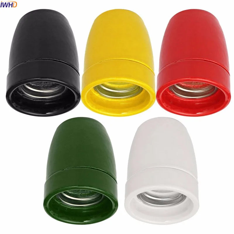 Afralia™ E27 Ceramics Light Bulb Holder Socket Vintage Soquete Retro Lamp Base Holder