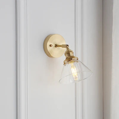 Afralia™ Copper Glass Wall Light Nordic Vintage Sconce Bathroom Bedroom Home Lighting