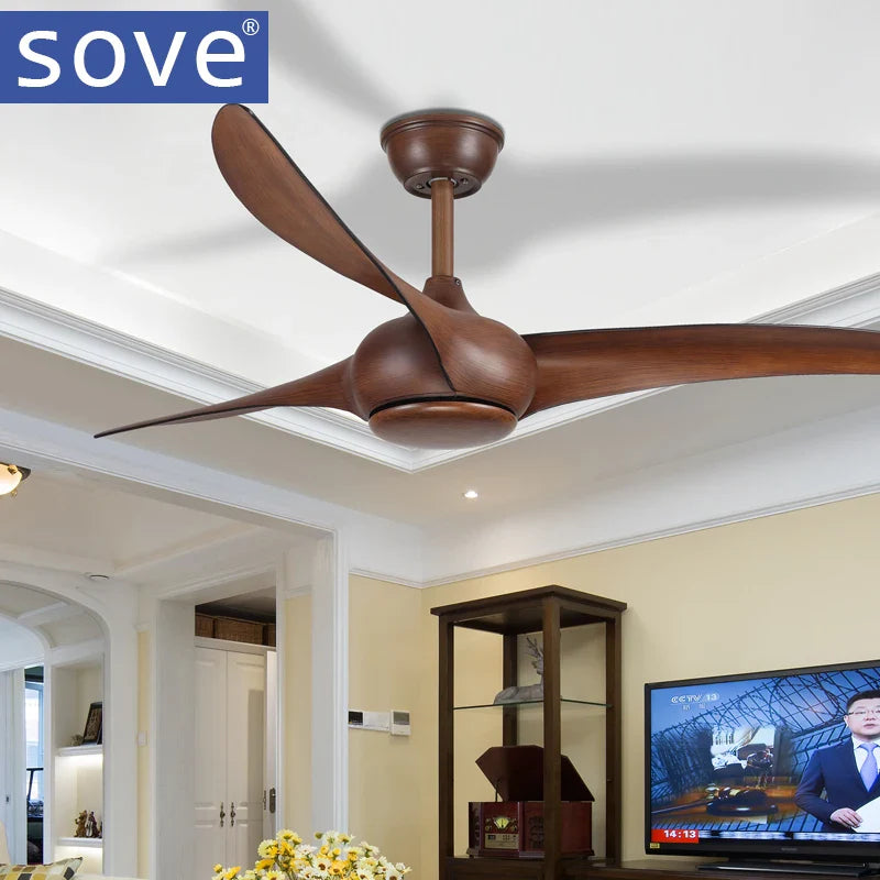 Afralia™ 52" LED Village Ceiling Fan with Lights & Remote Control