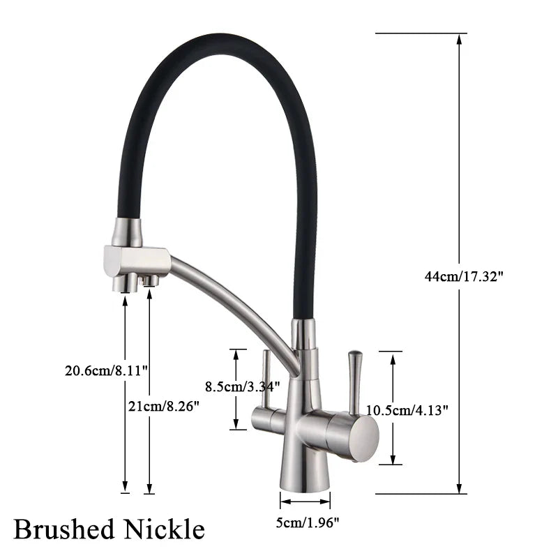 Afralia™ Dual Spout Kitchen Faucet with Water Purification and Flexible Rotation