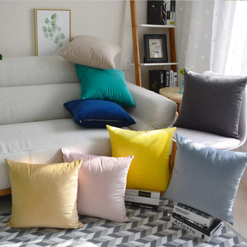 Afralia™ Velvet Cushion Covers for Home Decor Sofa Bed Chair, 45x45cm 60x60cm