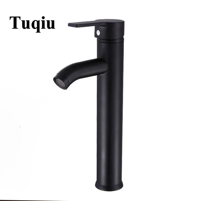 Afralia™ Black Single Handle Luxury Bathroom Faucet Switch Mixer Taps for Wash Basin