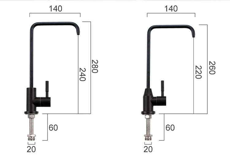 Afralia™ Stainless Steel Black Basin Sink Faucet