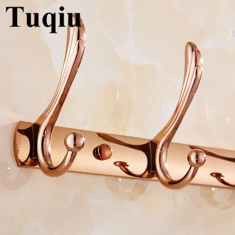 Afralia™ Vintage Gold/Chrome/Rose Gold Wall Mounted Row Hook Set