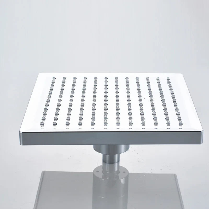 Afralia™ Bright Chrome LED Rainfall Shower Head: Color Changing Brass Rectangular Shower Faucet