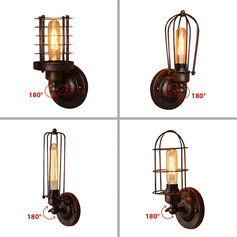 Afralia™ Rustic Adjustable Industrial Wall Sconce Light Fixture