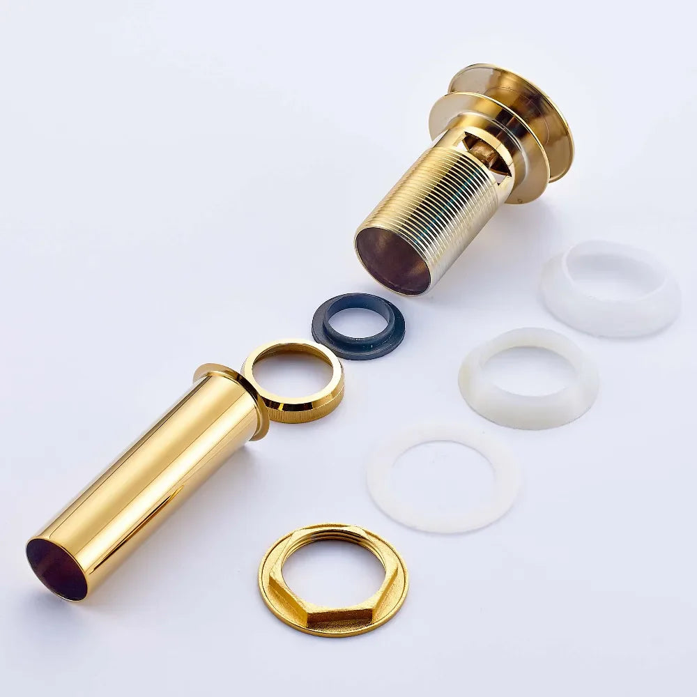 Afralia™ Golden Brass Vintage Bathroom Sink Pop Up Drain