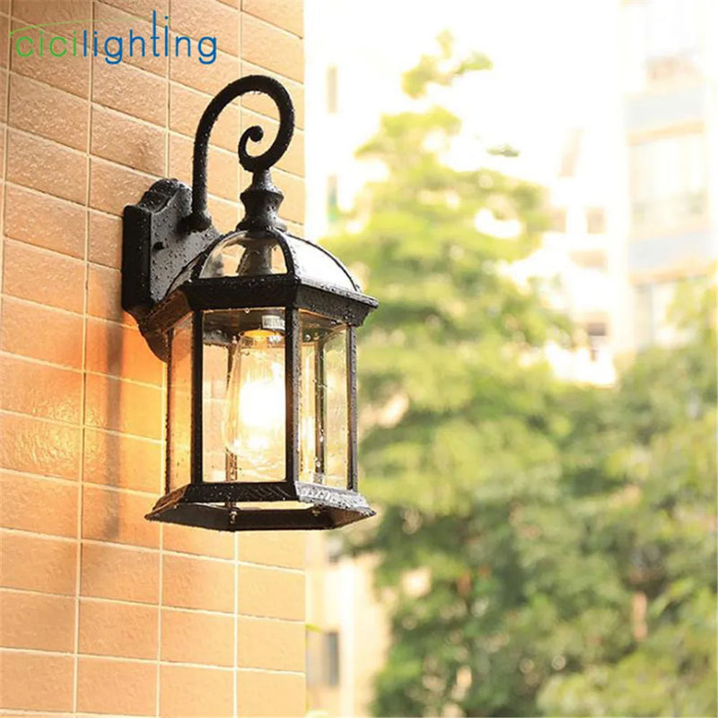 Afralia™ Rustic Waterproof Outdoor Wall Lamp, Antique Garden Lighting, Retro Balcony Lamp