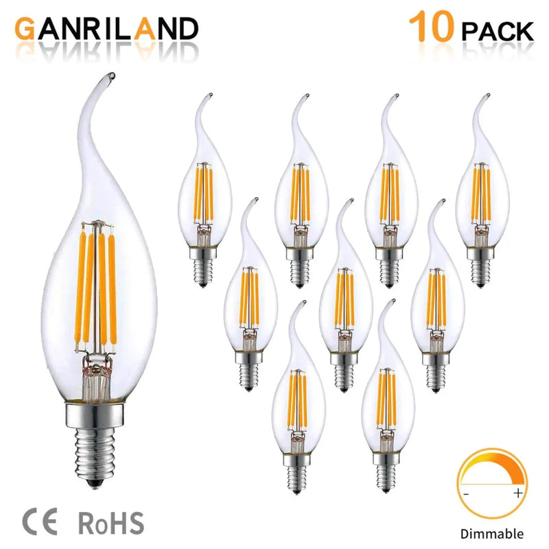 Afralia™ C35 4W Dimmable LED Filament Candle Bulbs E14 220V - 35W Equivalent