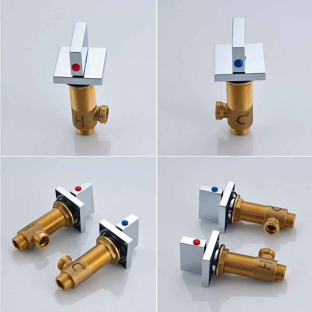 Afralia™ 70cm Wall Mounted Black Bronze Waterfall Basin Mixer Tap