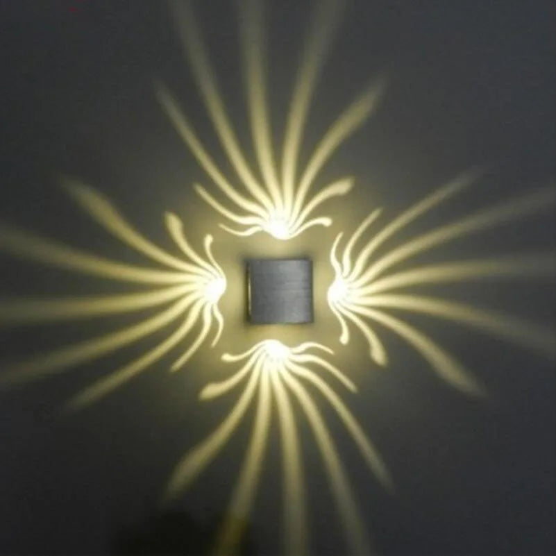 Afralia™ LED Square Aluminum Wall Lamp 3W for Home and KTV/Bar Interior Lighting