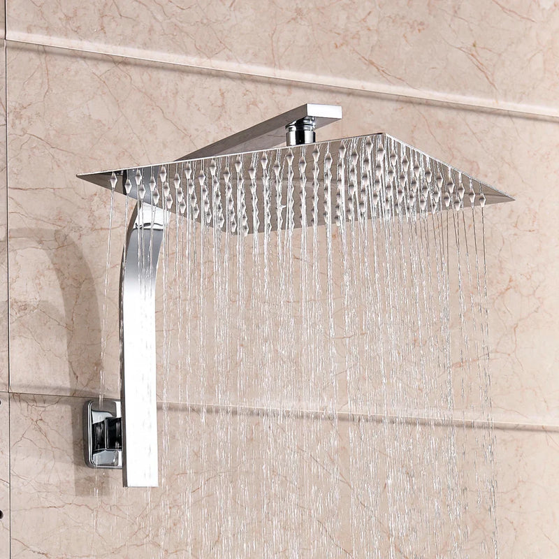 Afralia™ Square Stainless Steel Rainfall Shower Head Arm Bracket for Bathroom