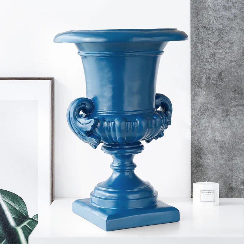 Afralia™ Resin Roman Column Flower Pot Vase for Home Garden Office Decor