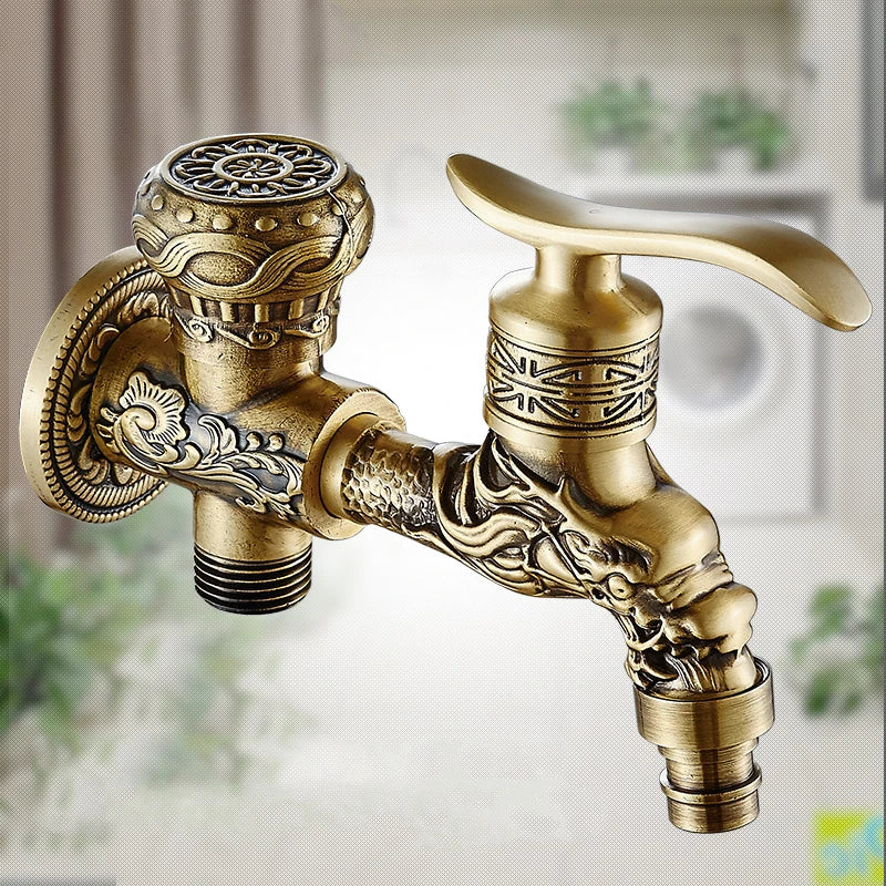 Afralia™ Antique Brass Wall Mount Bidet Faucet for Hygienic Bathroom Shower Spray