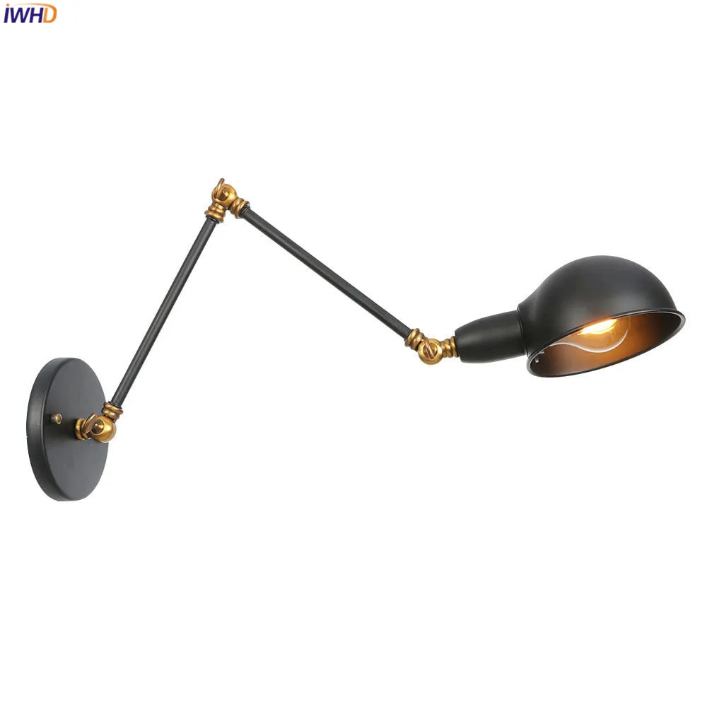 Afralia™ Retro LED Swing Arm Wall Lamp Sconce for Bathroom Living Room