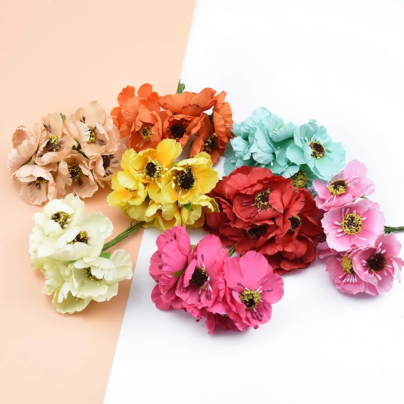 Afralia™ Silk Cherry Flowers Wreaths DIY Gifts Box Scrapbook Wedding Decorations