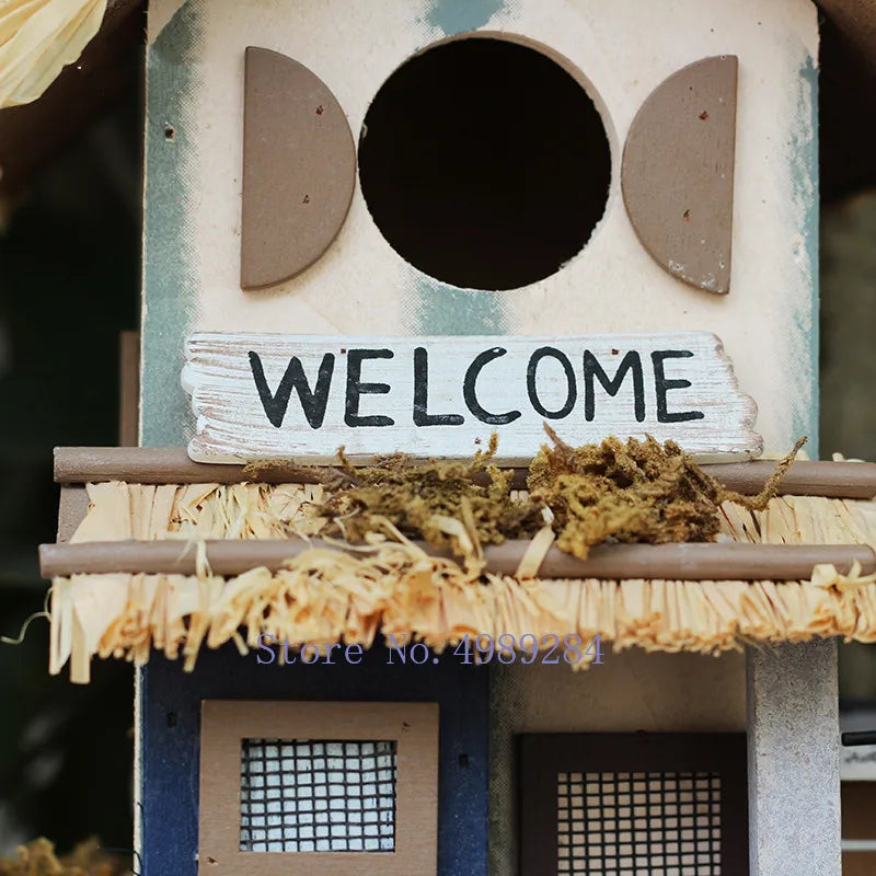 Afralia™ Wood Bird House Nest Villa | Handmade Creative Outdoor Decor