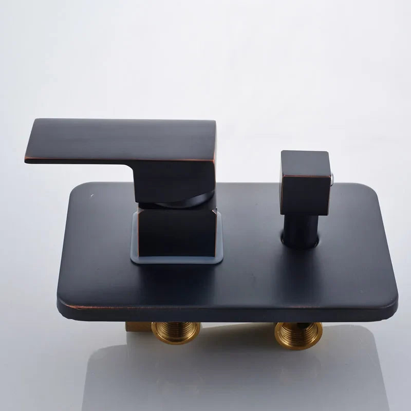 Afralia™ Black Rain 16" Shower Faucet with 3-ways Mixer and Handshower