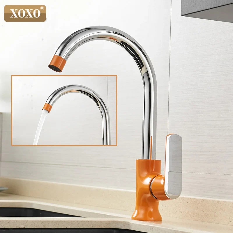 Afralia™ Brass Single Handle Kitchen Faucet Mixer Tap with 360° Rotation