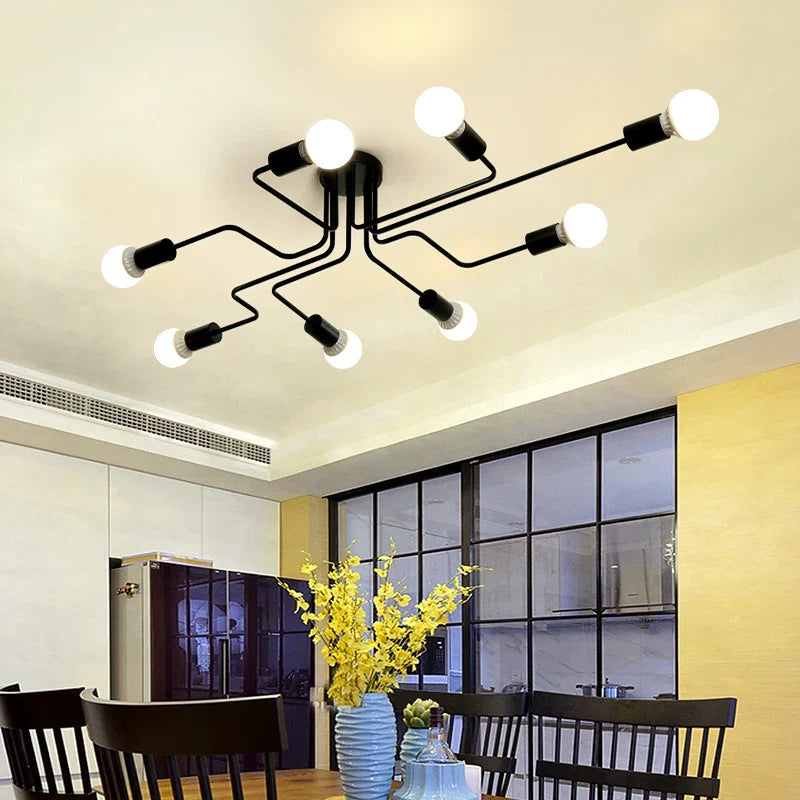 Afralia™ Retro Industrial Loft Wrought Iron Ceiling Light for Home Decor & Restaurant