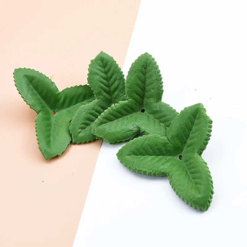 Afralia™ Artificial Green Leaves Silk Roses for Wedding Home Decor DIY Craft