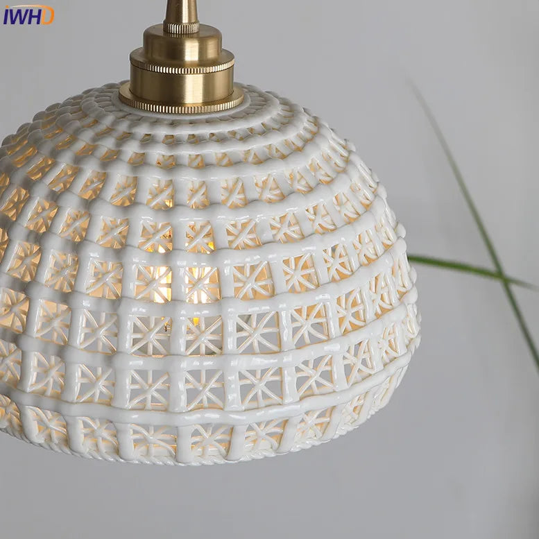 Afralia™ Nordic Style Ceramics Pendant Lights for Dinning Living Room, Modern & Vintage Design
