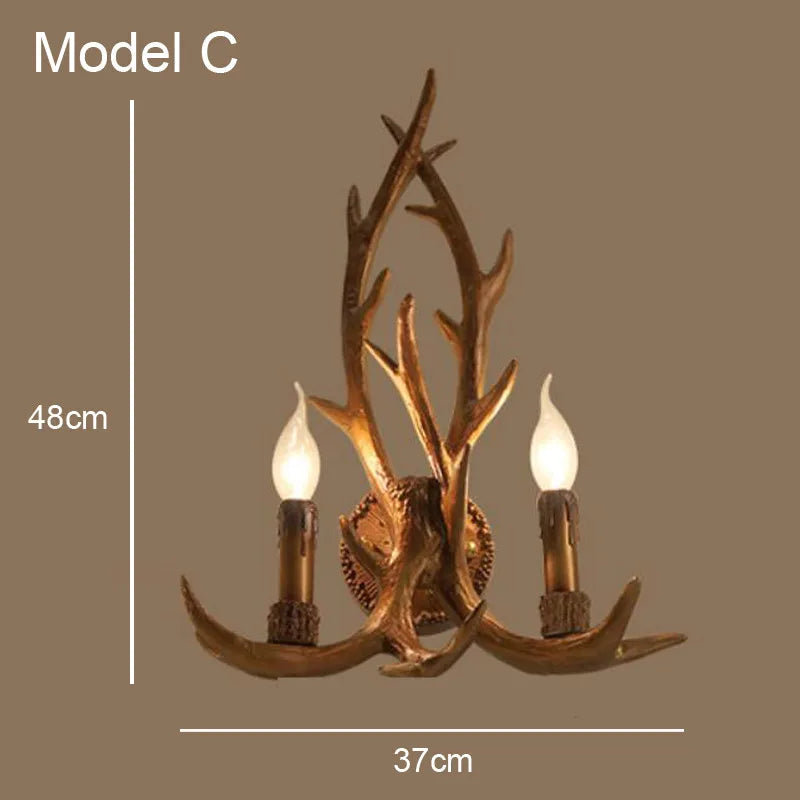 Afralia™ Deer Antler Chandelier: American Retro Resin Horn Lamps for Rustic Home Decor