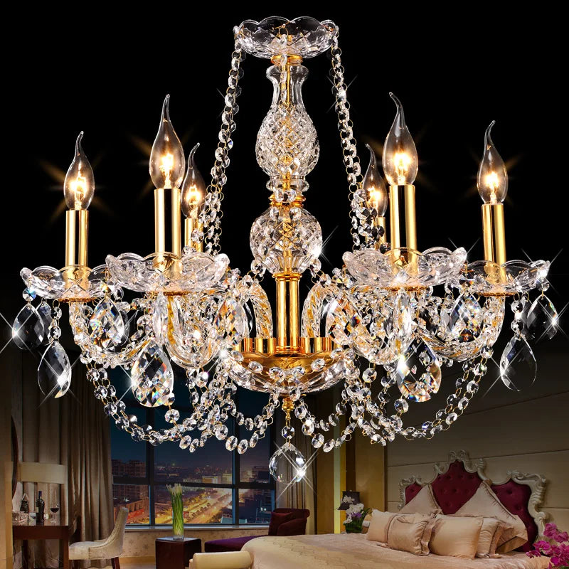 Afralia™ Modern LED Crystal Chandelier | Bedroom Ceiling Lustre De Cristal | Silver/Gold Color