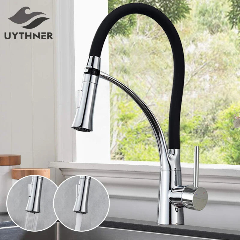 Afralia™ Swivel Pull Down Kitchen Faucet High Pressure Stream Spray Tap Mixer