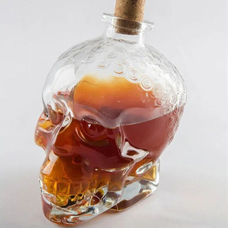 Afralia™ Glass Skull Bottle: Creative Crystal Vodka/Wine 180ML/350ML - Halloween Hip Flasks
