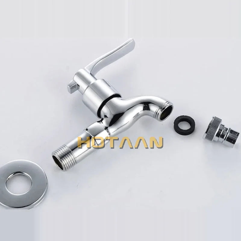 Afralia™ Brass Single Cold Water Wall Tap Basin Faucet Bibcock 12cm Length