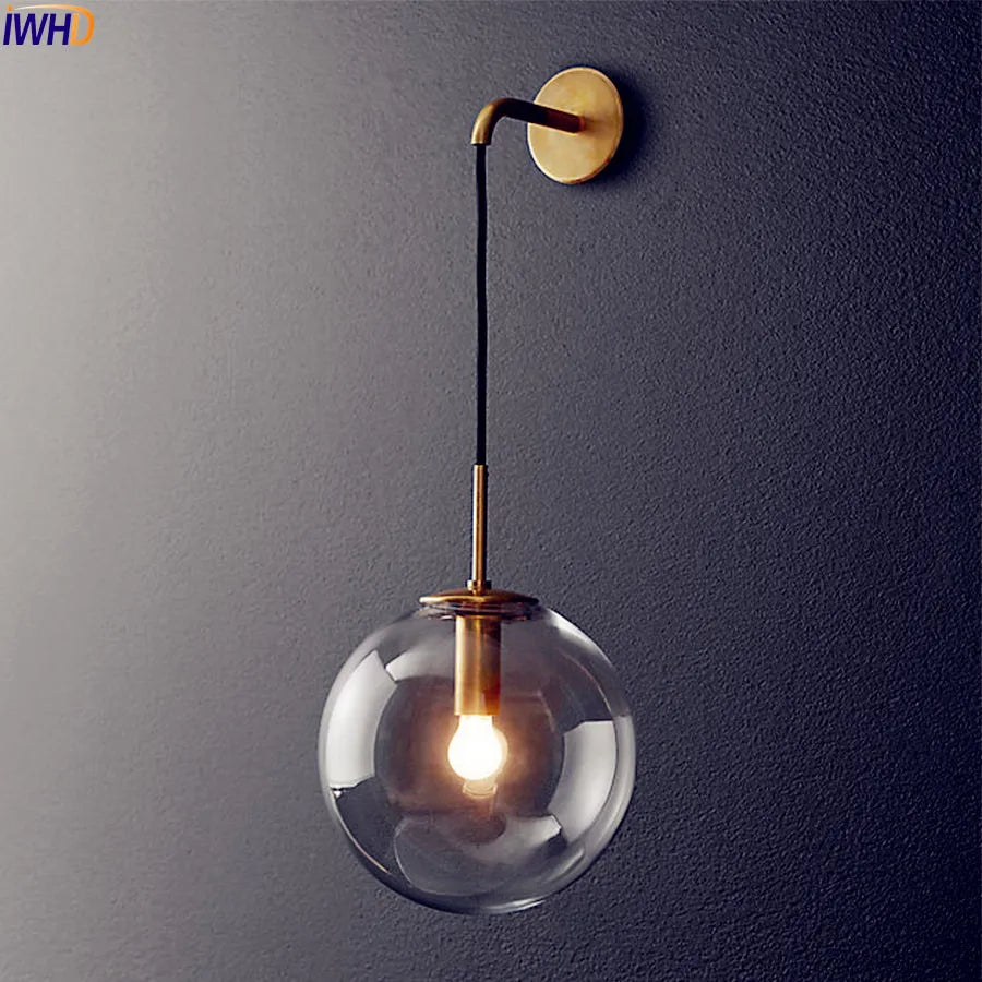 Afralia™ Glass Ball LED Wall Lamp - Nordic Modern Bathroom Sconce