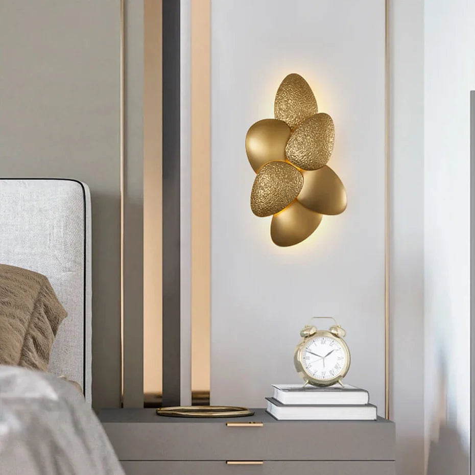 Afralia™ Golden Stainless Steel LED Wall Sconce for Bedroom & Corridor
