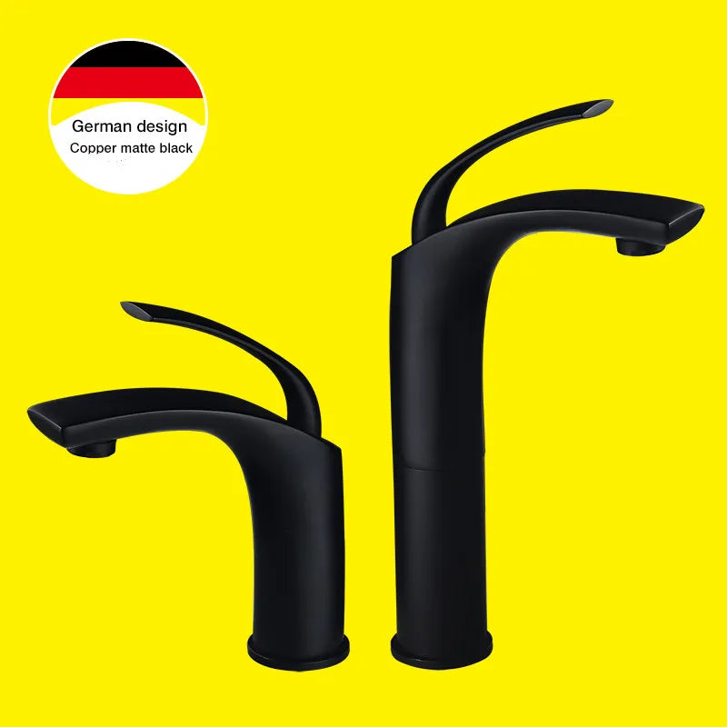 Afralia™ White/Black Basin Faucet Hot & Cold Mixer for Bathroom Sink - Brass Construction