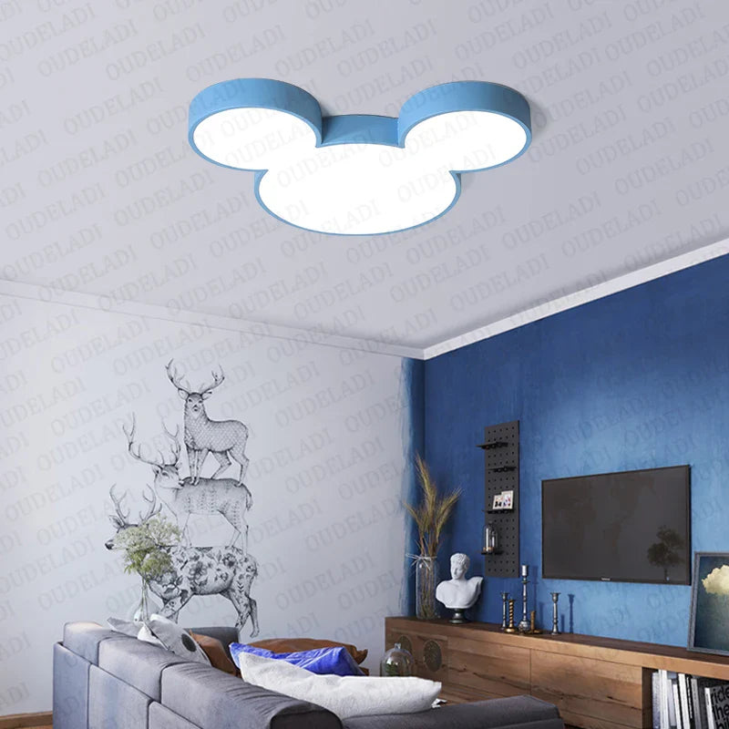 Afralia™ Mickey Modern LED Ceiling Lamp for Children's Room Lighting